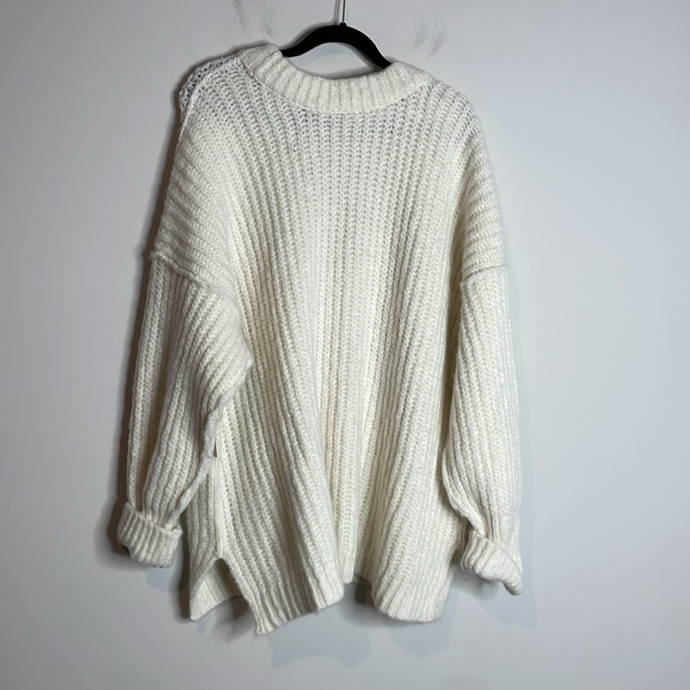 Free People | Women’s Blue Bell Scoop Neck Sweater in Ivory Size Small NWT - Picture 8 of 8